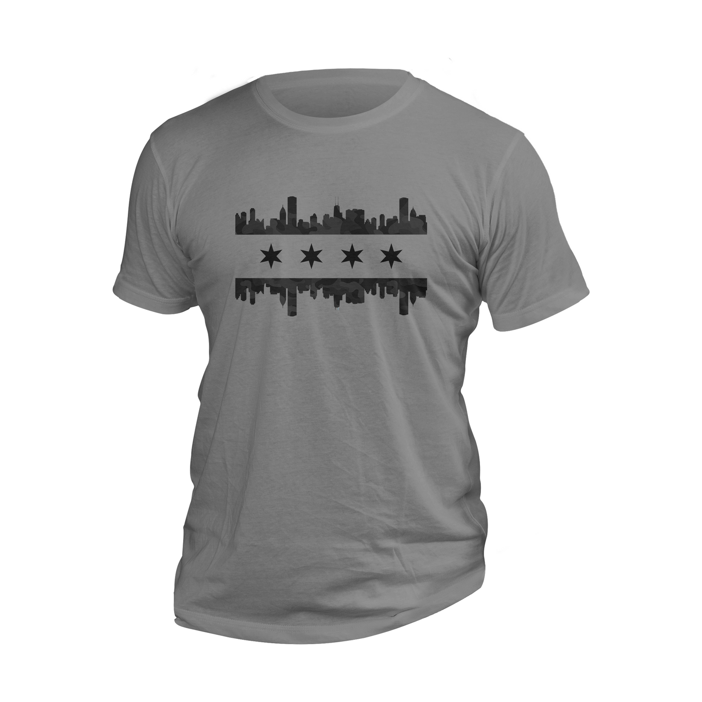 Chicago Skyline Black Camo Shirt